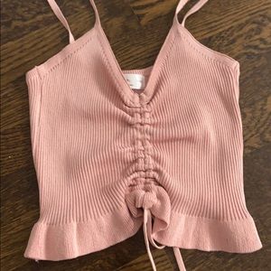 pink crop top
